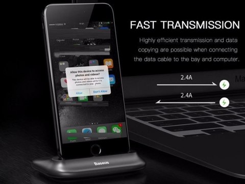 Baseus Little Volcano stacja dokująca iPhone Zlota + kabel