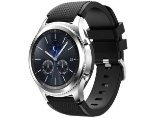 Gumowy pasek sportowy do Samsung Gear S3 / watch 46mm karbon czarny (22mm)