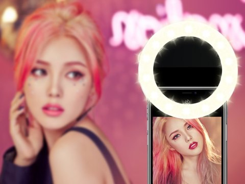 Lampka Selfie Ring Light LED pierścieniowa RK-14 niebieska