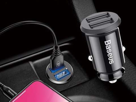 Baseus Grain ładowarka samochodowa 2x USB 5V 3.1A black