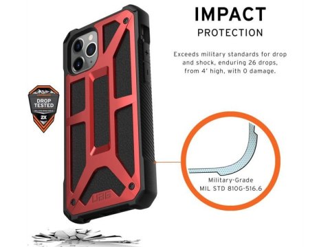 Etui UAG Urban Armor Gear Monarch do iPhone 11 Pro Crimson Red Leather