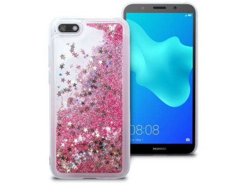 Etui liquid glitter Huawei Y5/ Y5 Prime 2018 brokat różowy