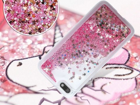 Etui liquid glitter Huawei Y5/ Y5 Prime 2018 brokat różowy