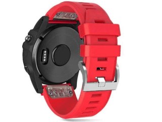 Gumowy pasek Alogy karbon do Garmin Fenix 5/5 Plus/6/6 Pro Malinowy