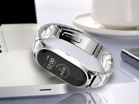 Bransoletka V-Style GT band Mijobs do Xiaomi Mi Band 3/4 srebrna