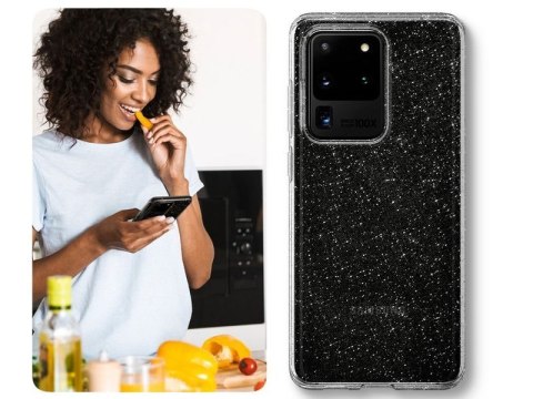 Etui Spigen Liquid Crystal Glitter do Samsung Galaxy S20 Ultra Crystal Quartz