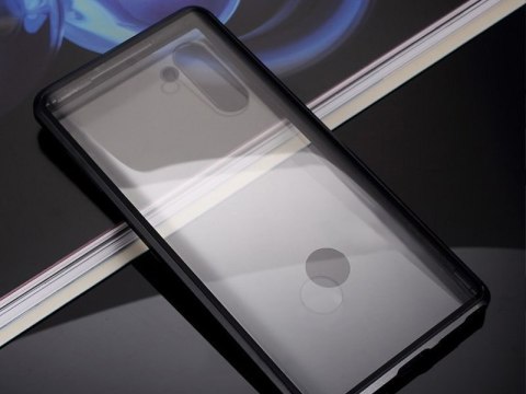 Etui magnetyczne szklane Dr.Fit dwustronne do Galaxy Note 10 Srebrne