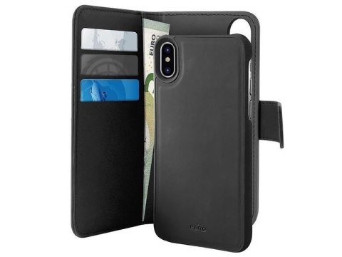 Etui obudowa PURO Wallet Detachable do Apple iPhone XS Max Czarne