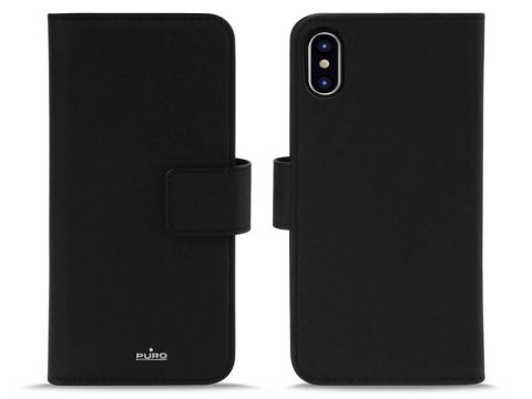 Etui obudowa PURO Wallet Detachable do Apple iPhone XS Max Czarne