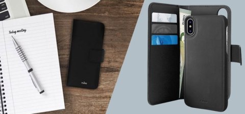 Etui obudowa PURO Wallet Detachable do Apple iPhone XS Max Czarne