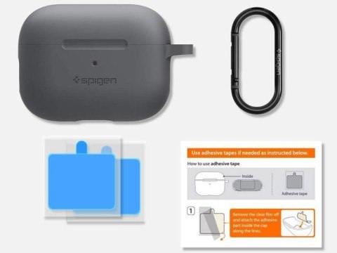 Etui silikonowe Spigen Fit case do Apple Airpods Pro Charcoal