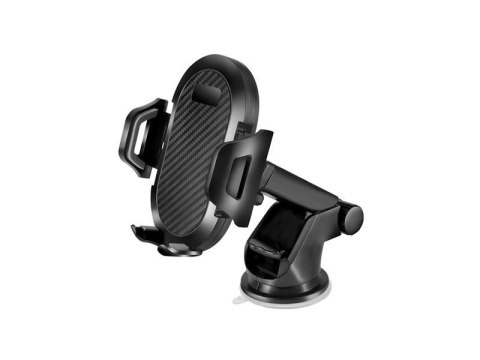 Uchwyt samochodowy 360 na szybę deskę rozdzielczą Alogy karbon czarny