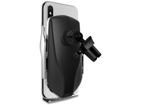 Uchwyt samochodowy R2 Alogy do kratki automatyczny ładowarka QI 10W Srebrny