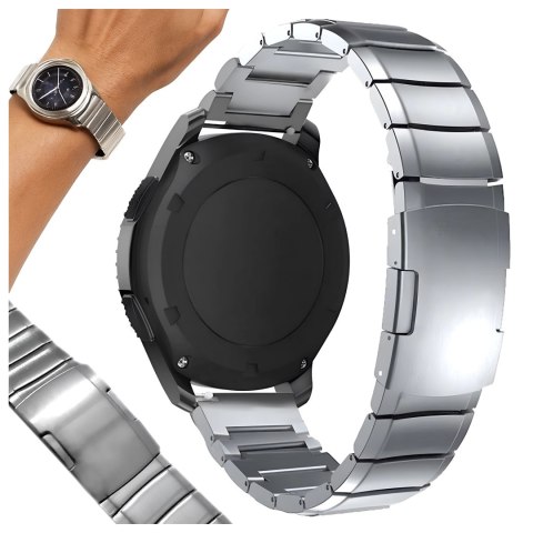 Bransoleta Steel Simple pasek Alogy stal nierdzewna do smartwatcha 20mm Srebrna