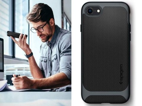 Etui Spigen Neo Hybrid Herringbone do Apple iPhone 7/8/SE 2022/2020 Metal Slate