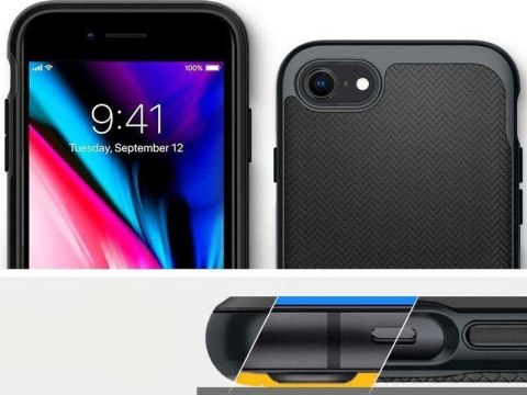 Etui Spigen Neo Hybrid Herringbone do Apple iPhone 7/8/SE 2022/2020 Metal Slate