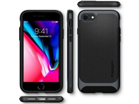 Etui Spigen Neo Hybrid Herringbone do Apple iPhone 7/8/SE 2022/2020 Metal Slate