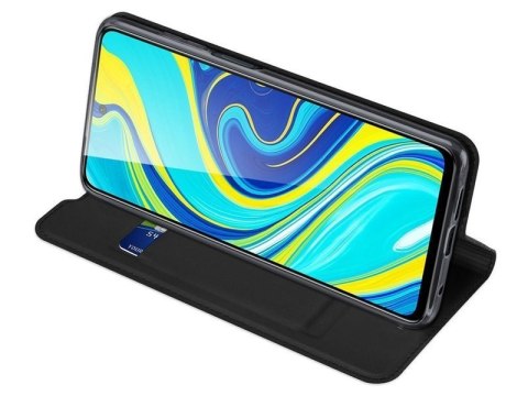 Etui ochronne z klapką Dux Ducis Skin skórzane do Xiaomi Redmi Note 9S/9 Pro/9 Pro Max Czarne