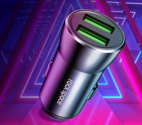 Ładowarka samochodowa Rock Space H8 2x USB 2.4A Czarna