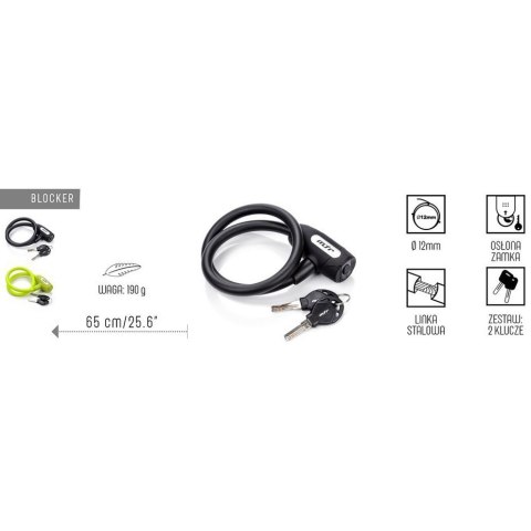 Zapięcie rowerowe Meteor Blocker czarne 31524 Zapięcie rowerowe Meteor Blocker czarne 31524