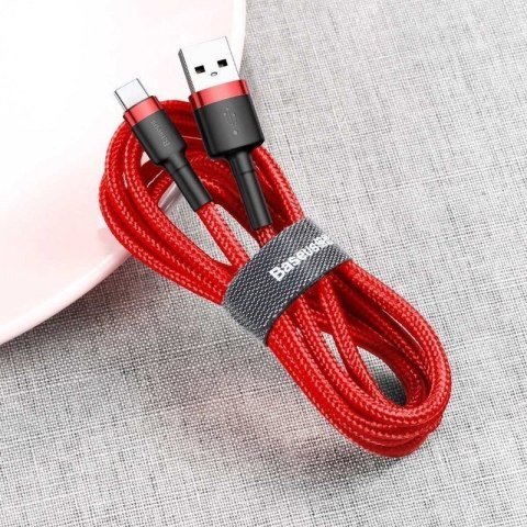 Baseus Kabel Cafule USB-C Type C 2A 3m Czerwono-czarny