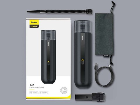 Bezprzewodowy mini odkurzacz samochodowy Baseus A2 5000Pa pojemny