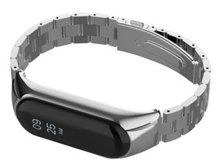 Bransoleta Alogy Stainless Steel do Xiaomi Mi Band 5 Srebrna