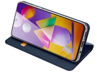 Etui ochronne z klapką Dux Ducis Skin skórzane do Samsung Galaxy M31s Granatowe