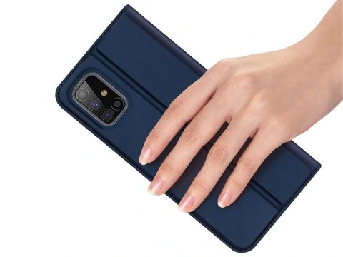 Etui ochronne z klapką Dux Ducis Skin skórzane do Samsung Galaxy M31s Granatowe