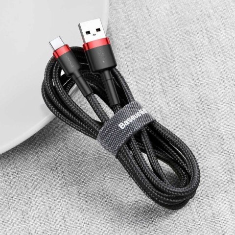 Kabel 3m Baseus Cafule USB-C Type C 2A Czarno-czerwony