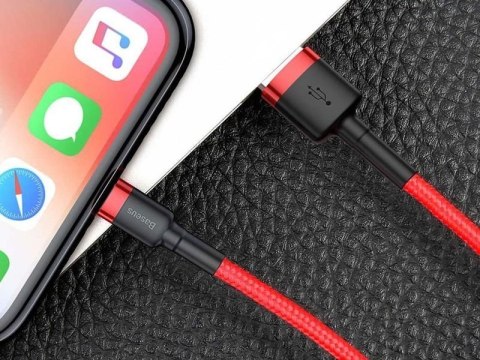 Kabel 3m Baseus Cafule USB Lightning do iPhone iPad iPod 2A Czerwony