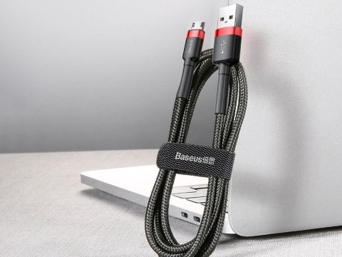 Kabel 3m Baseus Cafule wytrzymały przewód nylon micro USB 2A Czerwony