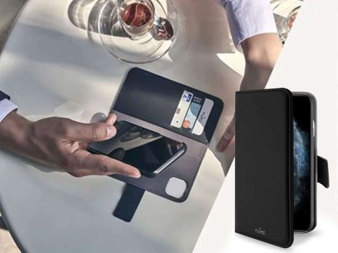 Etui obudowa PURO Wallet Detachable do Apple iPhone 12/ 12 Pro Czarne