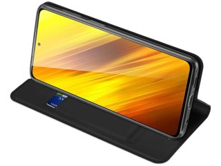 Etui ochronne z klapką Dux Ducis Skin skórzane do Xiaomi Poco X3 NFC Czarne