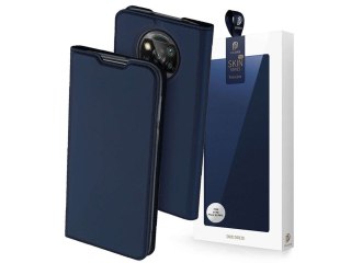 Etui ochronne z klapką Dux Ducis Skin skórzane do Xiaomi Poco X3 NFC Granatowe