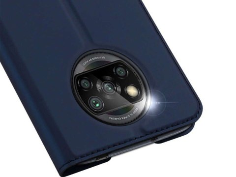 Etui ochronne z klapką Dux Ducis Skin skórzane do Xiaomi Poco X3 NFC Granatowe