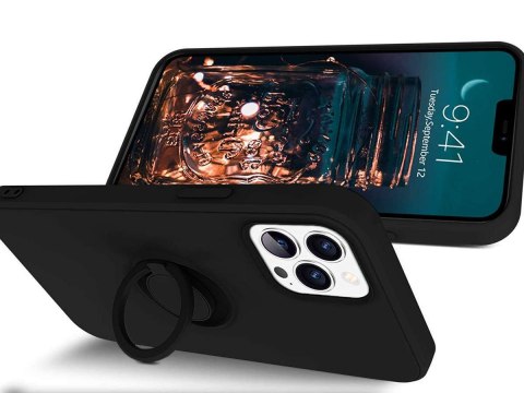 Etui silikonowe Ring Ultra Slim Alogy do iPhone 12 Pro Max 6.7 Czarne