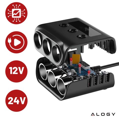 Rozdzielacz adapter samochodowy Alogy HUB do zapalniczki 12V-24V