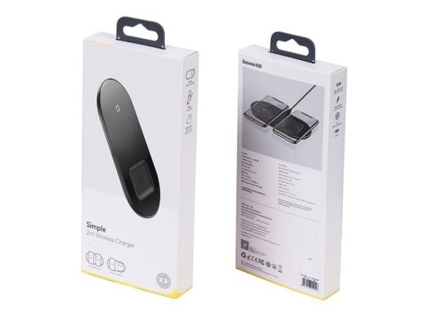 Bezprzewodowa ładowarka indukcyjna Qi 20W 2w1 Baseus do telefonu + Airpods