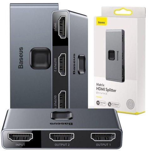 Dwukierunkowy rozdzielacz Baseus Switcher Full HDMI 4K 30Hz 2x1/ 1x2