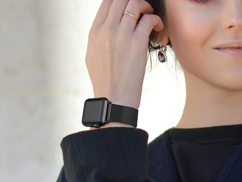 Bransoleta Milanese pasek Alogy do Apple Watch 38/40/41mm Czarna