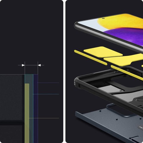 Etui Spigen Tough Armor do Samsung Galaxy A72 Metal Slate
