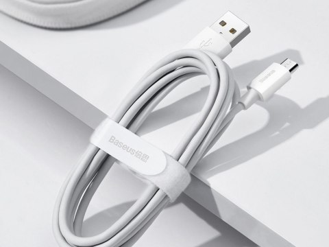 Kabel 1.5m Baseus przewód x2 USB - micro USB 2.1A White