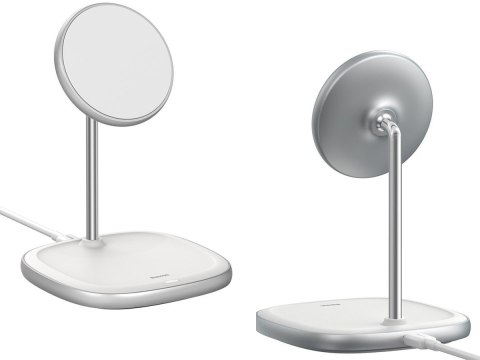 Stojak magnetyczny Baseus MagSafe z ładowarką indukcyjną do iPhone 12 Biały