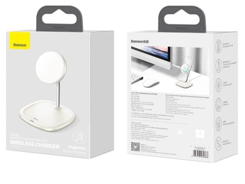 Stojak magnetyczny Baseus MagSafe z ładowarką indukcyjną do iPhone 12 Biały