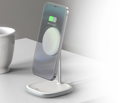 Stojak magnetyczny Baseus MagSafe z ładowarką indukcyjną do iPhone 12 Biały