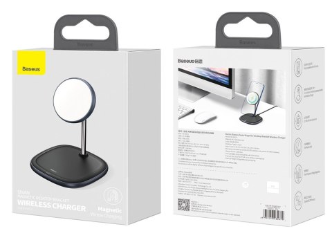 Stojak magnetyczny Baseus MagSafe z ładowarką indukcyjną do iPhone 12 Czarny