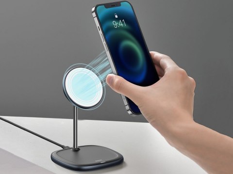 Stojak magnetyczny Baseus MagSafe z ładowarką indukcyjną do iPhone 12 Czarny