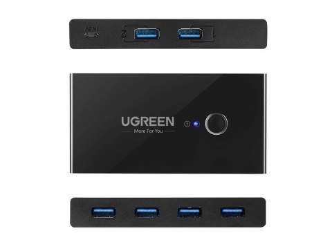 Switch przełącznik box UGreen HUB KVM USB 2x4 USB 3.0