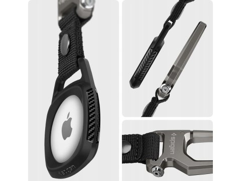 Etui brelok + karabińczyk Spigen Rugged Armor do Apple AirTag Matte Black